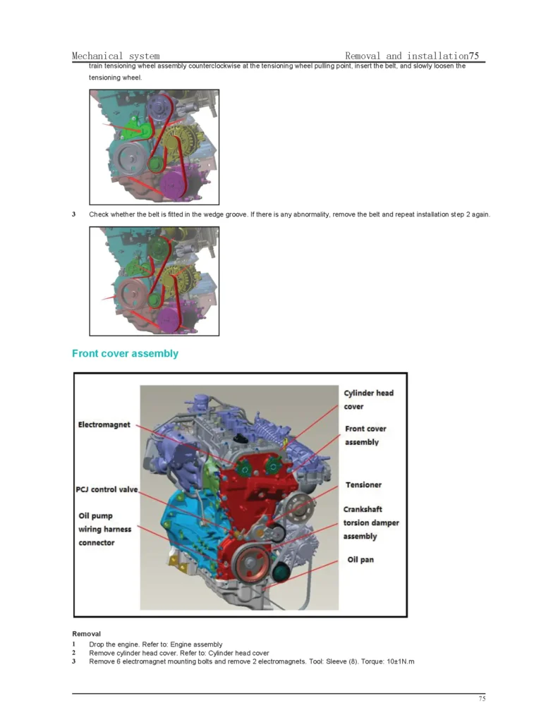 Changan CS55 PLUS service instructions PDF manual