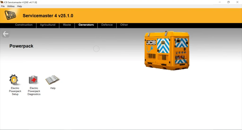 JCB ServiceMaster 4 diagnostics setup for heavy machinery