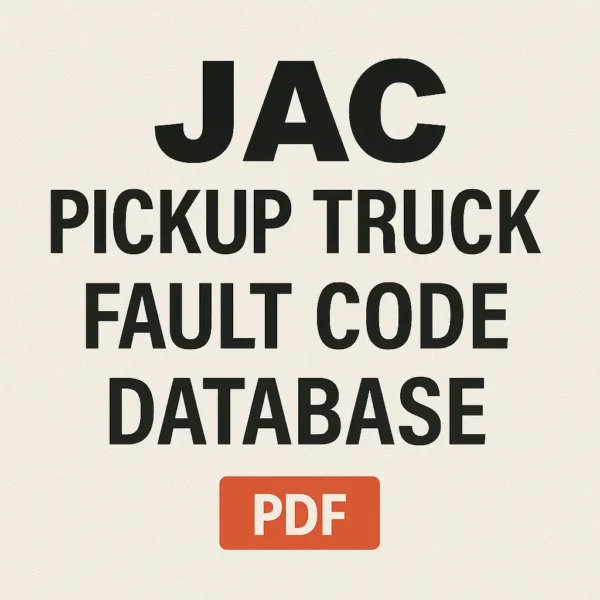 JAC Pickup Truck Fault Code Database | Complete DTC Diagnostic Reference PDF